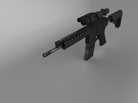 Night Vision Device Fitted to a Rifle