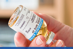 A vial of medicine for injection