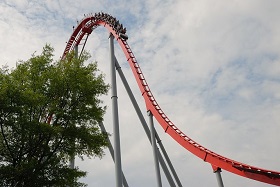 A section of a roller coaster