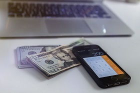 Pixabay Picture of cash, calculator and laptop