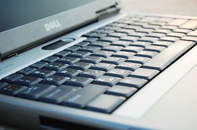 An open dell laptop