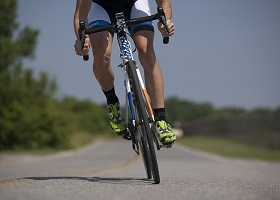 A rider on a bike