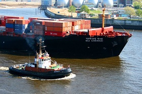a container ship