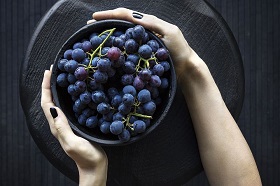 a bowl of grapes