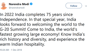 Modi's Tweet at G20