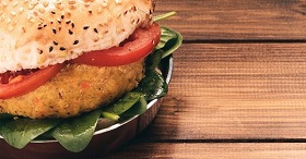 Burger with lab-grown meat