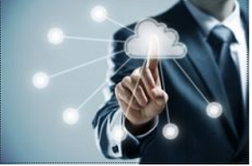 An image of a man touching a cloud