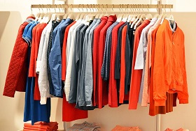 clothes in a store