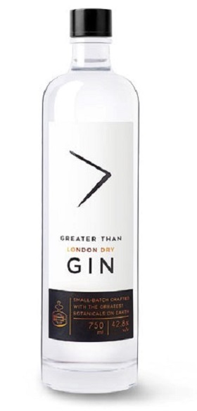 A bottle of 'Greater Than' gin