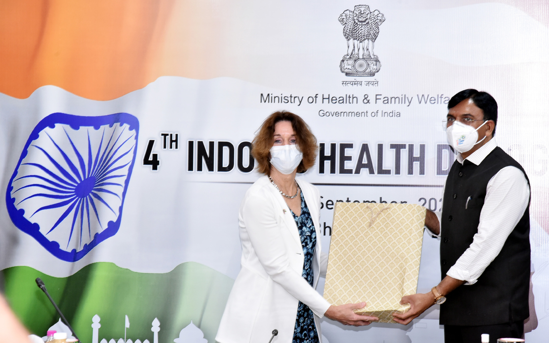 Union health minister Mansukh Mandaviya(right) at the closing session of 4th Indo-US Health Dialogue 
