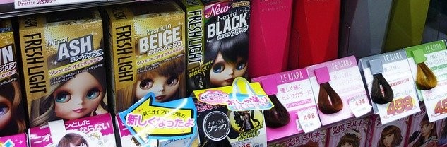 A sample of hair dyes