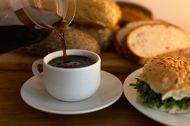 picture of coffee and sandwich
