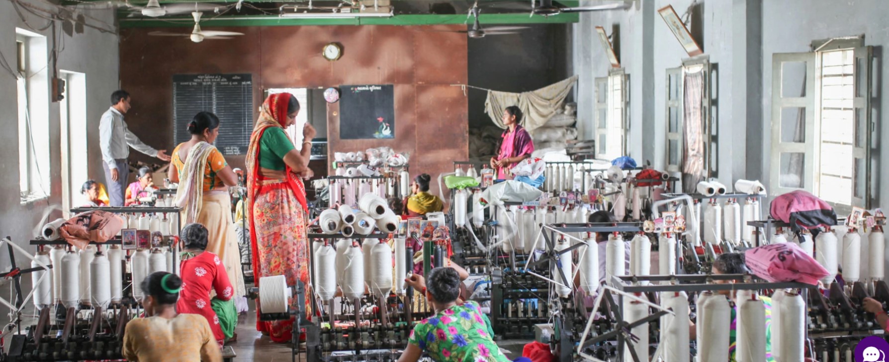 Women in Gujarat India Weaving Fabric for Patagonia