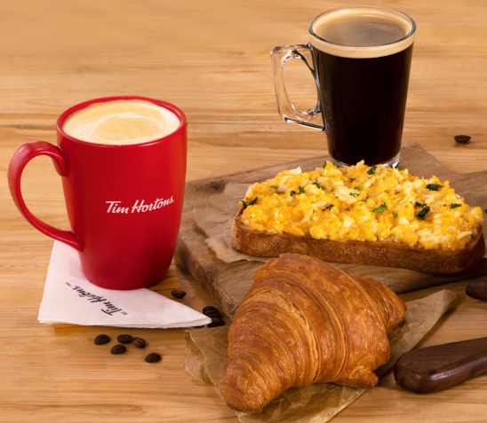 Tim Hortens menu from company website