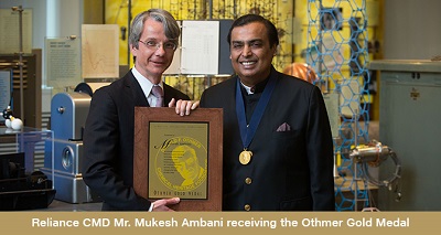 Mukesh Ambani Receiving the Othmer Gold Medal