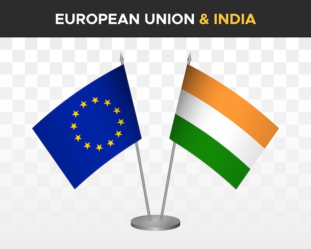 EU and India flags