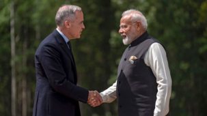 Canadiian Prime Minister Mark Carney and Indian Prime Minister Narandra Modi at G7 meeting in 2025 South Africa