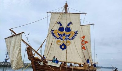 Kaundinya Wooden Sailing Ship
