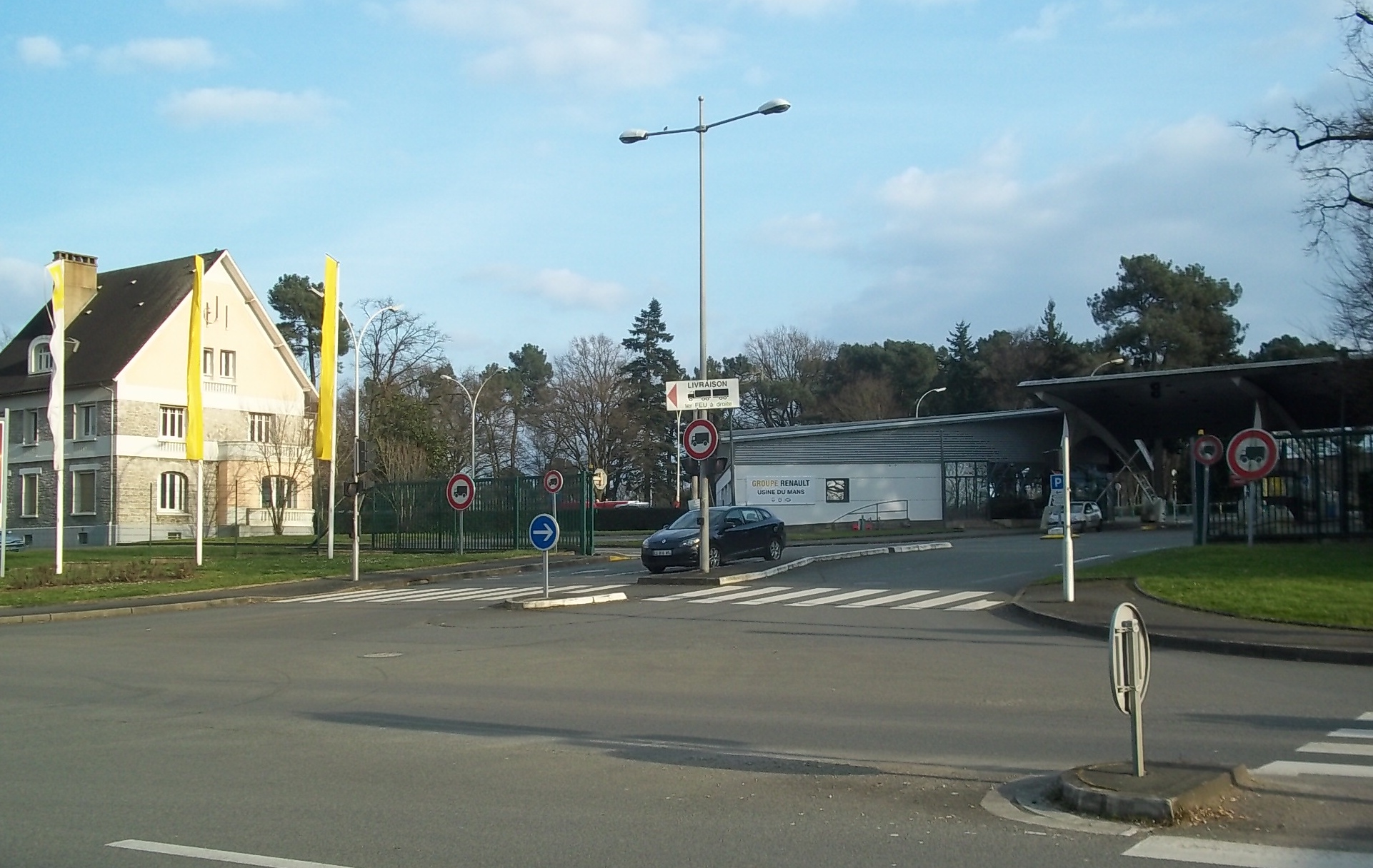 The entrance to Renault's Usine du Mans manufacturing plant in Le Mans, France